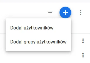 Menu dodawania użytkownika w Google Analytics 4.