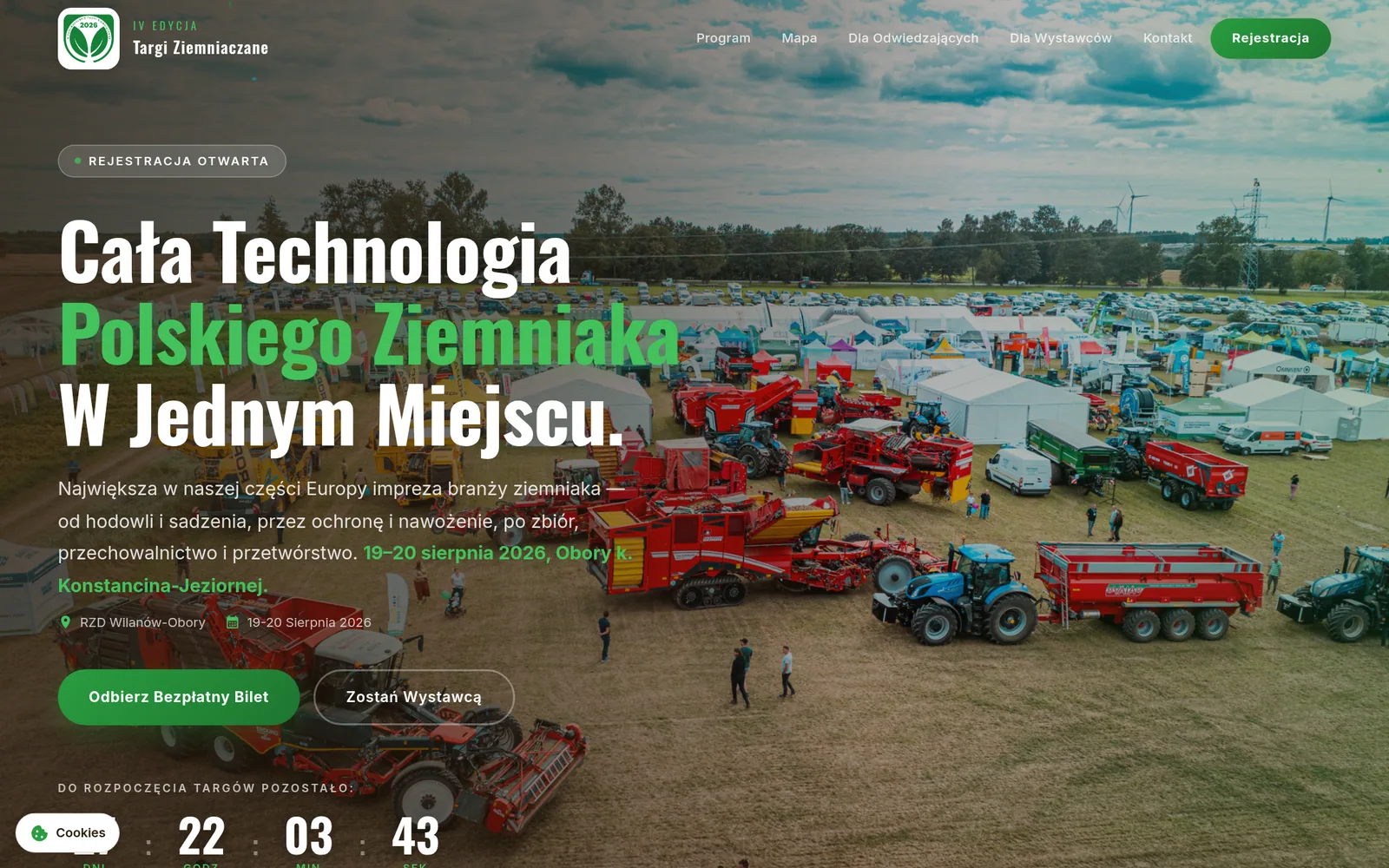AW project: Targi Polski Ziemniak Strona główna IV Ogólnopolskich Targów Ziemniaczanych z terminem wydarzenia i rejestracją.