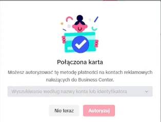 Okno autoryzacji płatności TikTok.